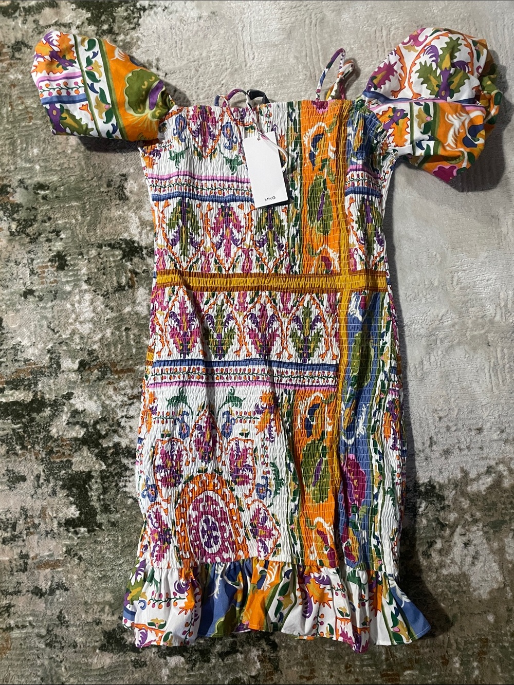 NWT MNG Multicolor Floral Smocked Sundress